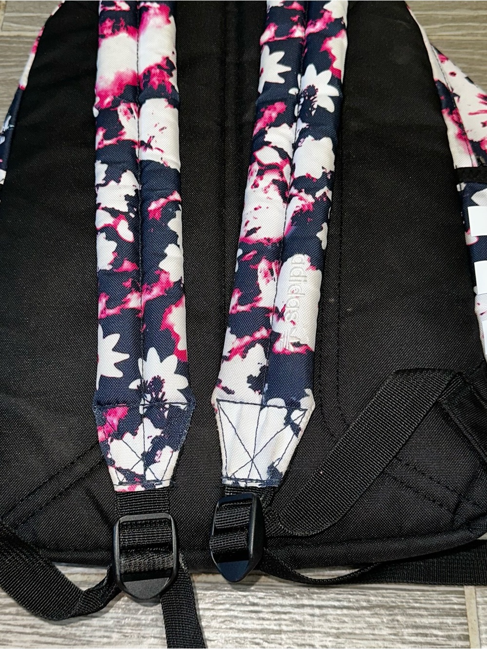 adidas Originals Trefoil Logo 2.0 Pocket Backpack Pink Floral Legend School Bag - Picture 7 of 14